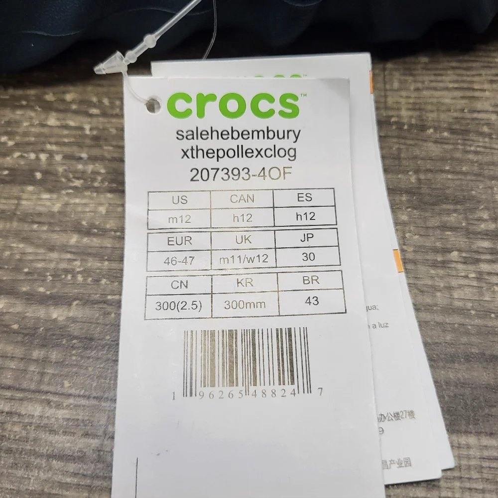 Crocs x Salehe Bembury Pollex Clog Blue 207393-4OF Men’s Size 12 New
